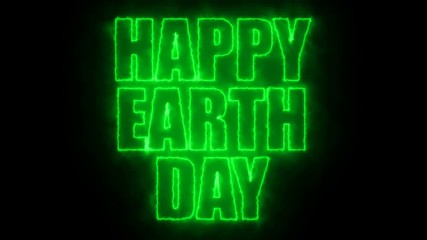 Poster - Happy earth day text, 3d rendering background, computer generating, can be used for holidays festive design