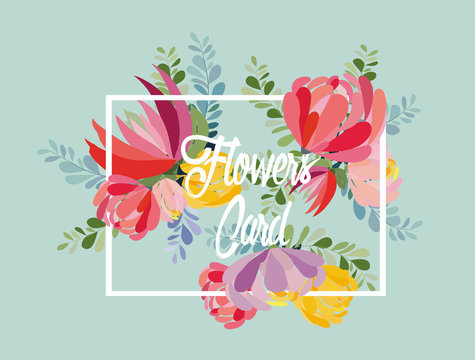 Wedding invitation card with flower. Floral background