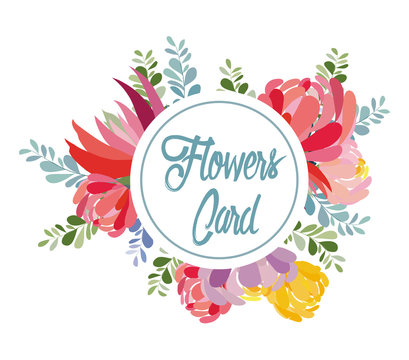 Wedding invitation card with flower. Floral background