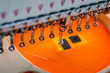 Working embroidery machine closeup