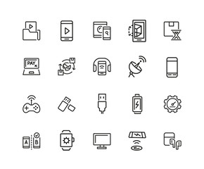 Poster - Set of Electronics Line Icons