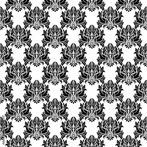 Stoffe zum Nähen Black And White monochrome nahtlose Blumenmuster