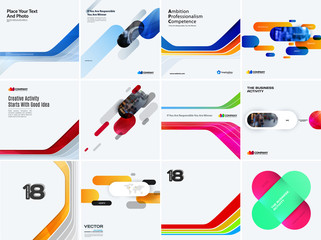 Poster - Set of abstract vector design for graphic template. Creative modern business background.