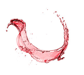 Poster - Red wine abstract splash shape on white background