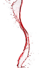 Poster - Red wine abstract splash shape on white background