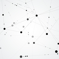 Fototapete - Vector background with abstract molecular background for medical research, reports, scientific presentations