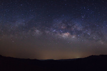 Wall Mural - starry night sky, milky way galaxy with stars and space dust in the universe, long exposure photogra