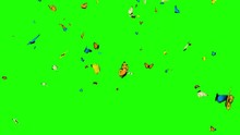 Butterflies Flying On A Green Background. 3d Animation, 4K