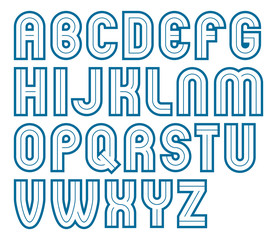 Poster - Vector bold capital alphabet letters collection made with white lines, can be used in poster design as newspaper advertising