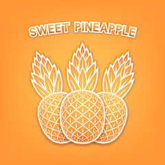 Canvas Print - three sweet pineapple background