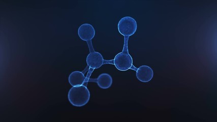 Wall Mural - 3d animation of abstract molecule. concept of science or medicine. looped video