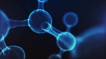 3d animation of abstract molecule. concept of science or medicine