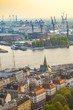 cityscape of Hamburg from the famous tower Michaelis