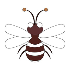 Sticker - Cute bee cartoon vector illustration graphic design