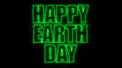 Poster - Happy earth day text, 3d rendering background, computer generating, can be used for holidays festive design