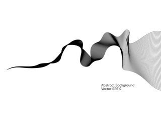 Aufkleber - Abstract vector lines wavy flowing isolated on white background for design elements in concept technology, music, science, A.I.