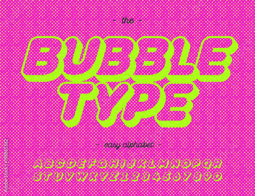 Bubble Type Modern Typography On Pink Background Font Cartoon
