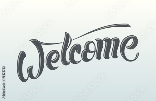 Obraz na plátně Welcome hand lettering