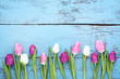 © 5second - Bouquet of tulips on blue wooden table