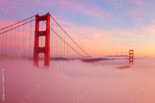 Foggy Golden Gate Bridge Poster Mural XXL