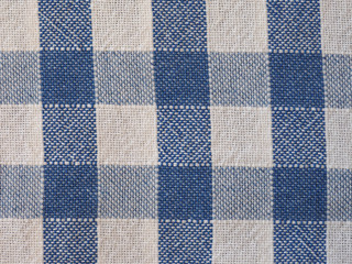 Canvas Print - blue and white checkered fabric background