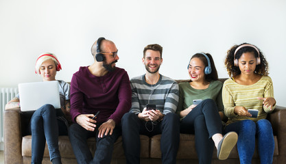 Sticker - Group of people enjoying music streaming