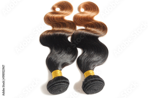 Body Wavy Two Tone Black With Brown Ombre Hairstyle Human Hair