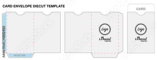 Cuadros en Lienzo key card envelope die-cut template mockup vector