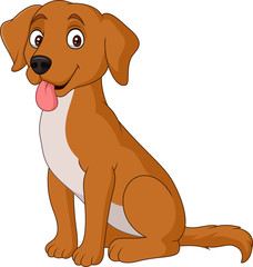 Poster - Cartoon dog isolated on white background