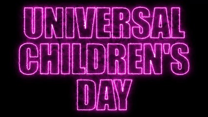 Poster - Universal children day text, 3d rendering background, computer generating, can be used for holidays festive design
