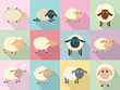 Sheep cute lamb farm icons set. Flat illustration of 12 sheep cute lamb farm vector icons for web
