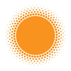 Wall Mural - sun icon. halftone orange circle with gradient texture circles logo design element. vector illustrat