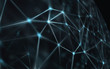 © artjazz - Blockchain network - Abstract connected dots on bright blue background. Internet connection, abstract sense of science and technology graphic design.