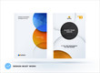 © Diamond Graphics - Creative design of business brochure set, abstract horizontal cover layout, flyer in A4 with colourful circles rounds