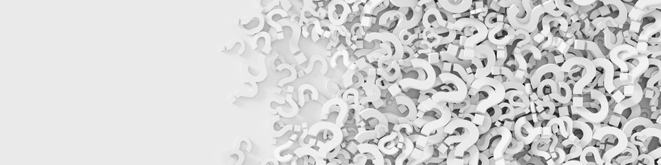 Fototapete - Infinite question marks, original 3d illustration