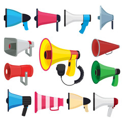 Wall Mural - symbols for promotion and announce. vector pictures of loud speakers