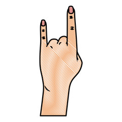 Sticker - rock and roll with fingers