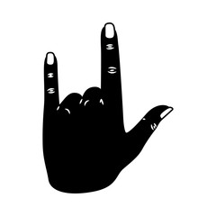 Sticker - rock and roll with fingers