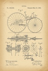  1882 Patent Velocipede Bicycle history  invention