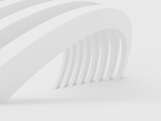 Aufkleber - Abstract of white curved architectural pattern background,Concept of future modern facade design on architecture,3d rendering	