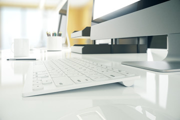Poster - White computer keypad