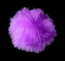 Abstract Purple Fur Ball Isolated On Black Background
