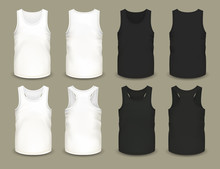 Set Of Isolated Men Sport Shirts Or Top Apparel