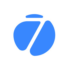Poster - Number font logo modern abstract blue icon of number 7 Seven for font logo