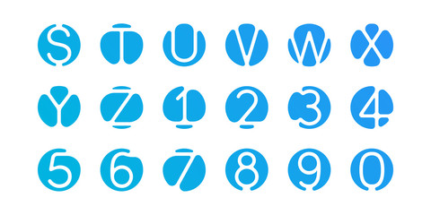 Poster - Alphabet letters and numbers logo modern abstract blue icon of ABC letters set for font logo