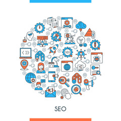 Poster - seo icons concept