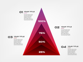 Wall Mural - Diagram concentrate pyramid elements gradient infographics. Some of chart, graph, processes. Vector business template for presentation. Can be used for workflow layout, diagram, banner, web design