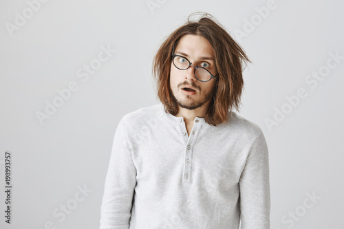 Stressed Guy Loaded With Work And Feeling Tired Portrait Of Good