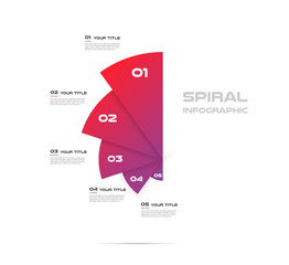 Poster - Sunburst-pie chart, color infographics step by step in a series of circle. Element of chart, graph, diagram with 5 options - parts, processes. Vector business template for presentation