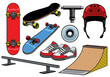 skateboard objects set